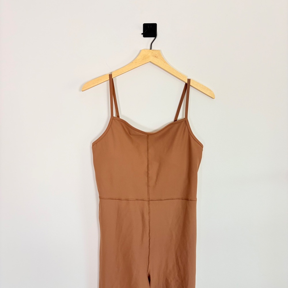Old Navy Active Powersoft 7/8 Go-Dry Cami Bodysuit Jumpsuit Brown Large Womens - Picture 3 of 9